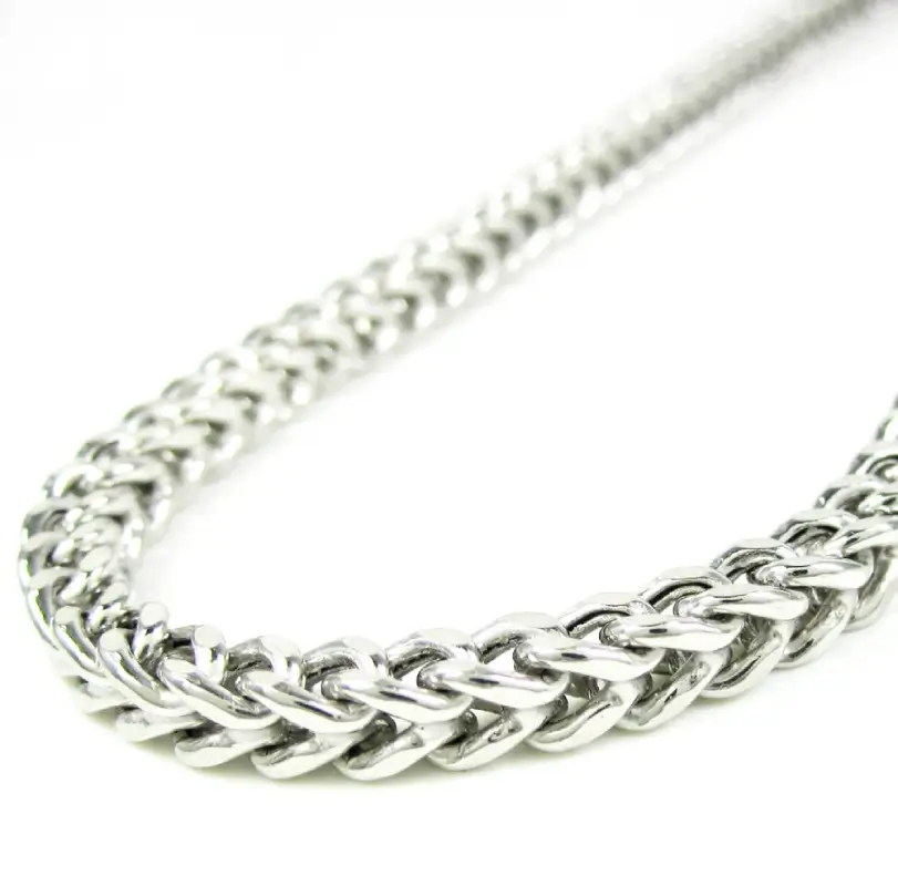 MartOx 4mm Foxtail Neck Chain For Men Silver