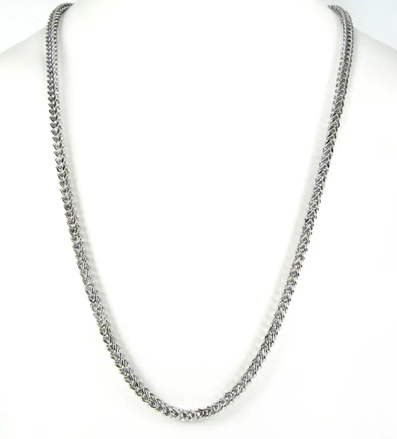MartOx 4mm Foxtail Neck Chain For Men Silver - Image 3
