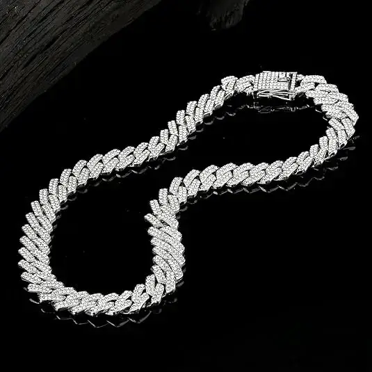MartOx 13mm Iced Out Miami Cuban silver necklaces