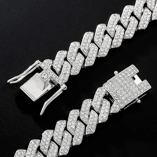 MartOx 13mm Iced Out Miami Cuban silver necklaces - Image 2