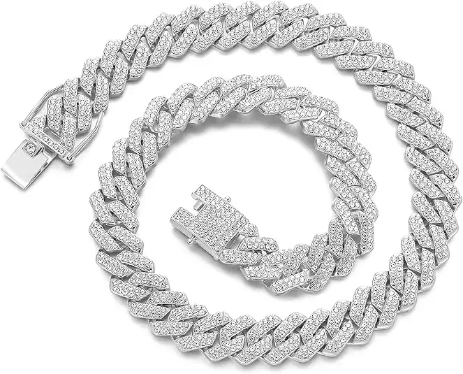 MartOx 13mm Iced Out Miami Cuban silver necklaces - Image 4