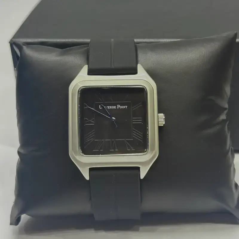 Premium Square Dial Black Minimalist Luxury Watch with Black Strap