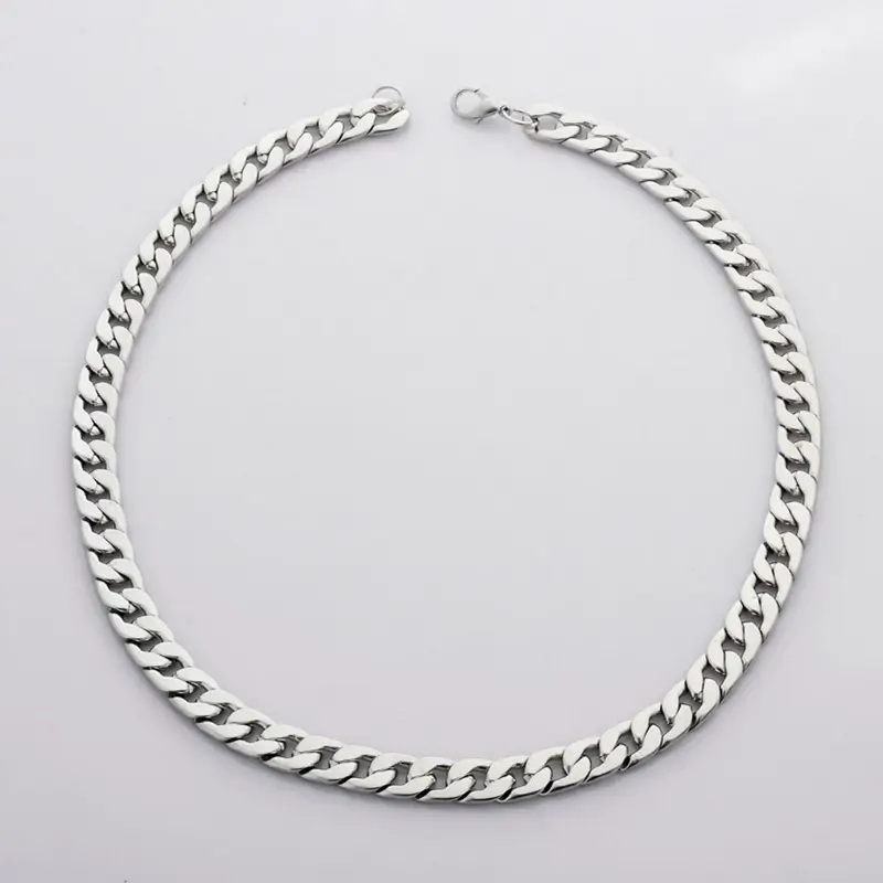 MartOx 7mm Silver Cuban Link Neck Chain For Men - Image 5