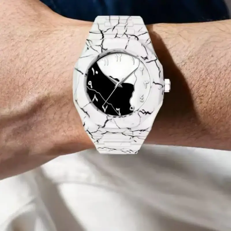 Marble Arabic Aura Watch with Marble Dial - Image 3